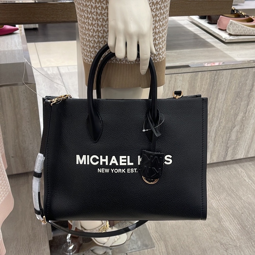 Michael Kors Medium Mirella 35S2G7ZT7L Tote Bag In Black - Picture 1 of 16